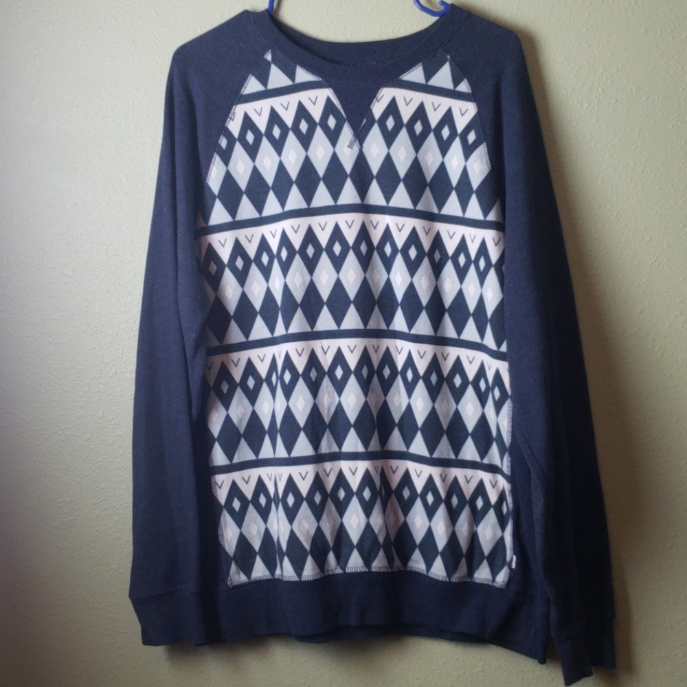 Levi's ~ Men's ~ Blue and White ~ Diamond Patterned ~ Sweatshirt
